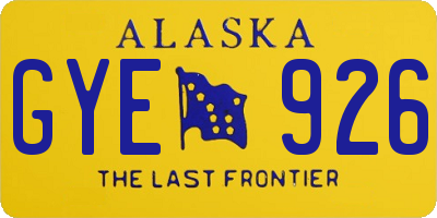 AK license plate GYE926