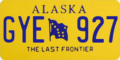 AK license plate GYE927
