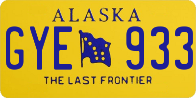 AK license plate GYE933