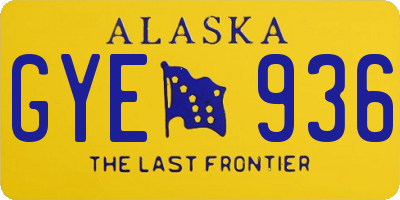 AK license plate GYE936