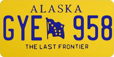 AK license plate GYE958