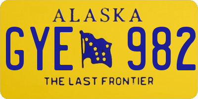 AK license plate GYE982