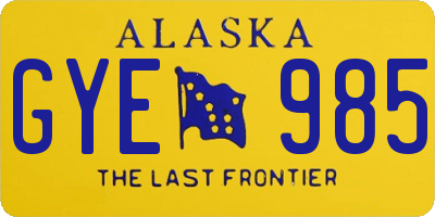 AK license plate GYE985