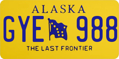 AK license plate GYE988