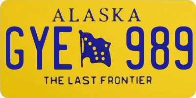 AK license plate GYE989