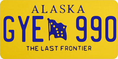 AK license plate GYE990