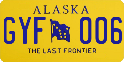 AK license plate GYF006
