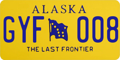 AK license plate GYF008
