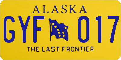 AK license plate GYF017