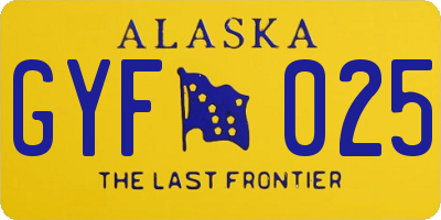 AK license plate GYF025