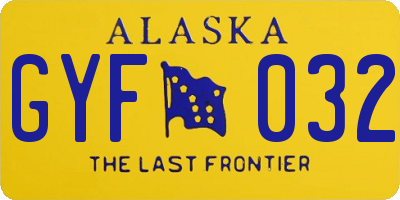 AK license plate GYF032