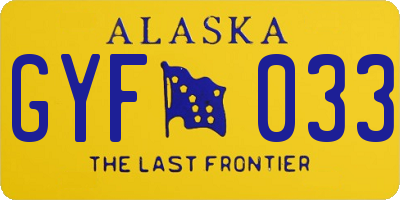 AK license plate GYF033