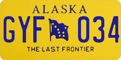 AK license plate GYF034