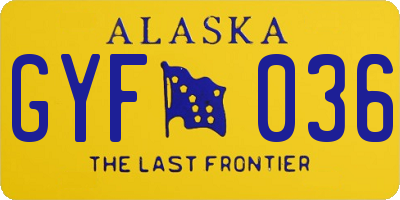 AK license plate GYF036