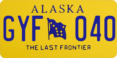 AK license plate GYF040