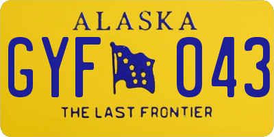 AK license plate GYF043