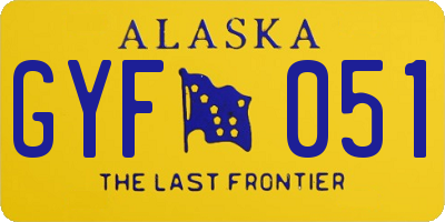 AK license plate GYF051