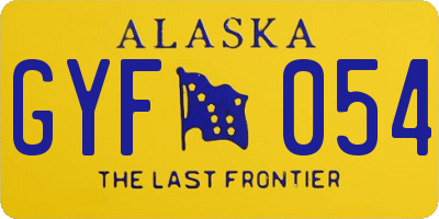 AK license plate GYF054