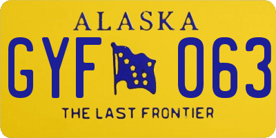 AK license plate GYF063