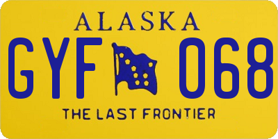 AK license plate GYF068