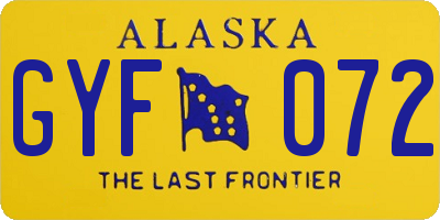 AK license plate GYF072