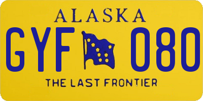 AK license plate GYF080