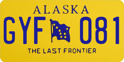 AK license plate GYF081