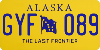 AK license plate GYF089