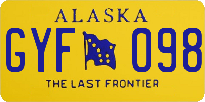 AK license plate GYF098