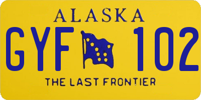 AK license plate GYF102