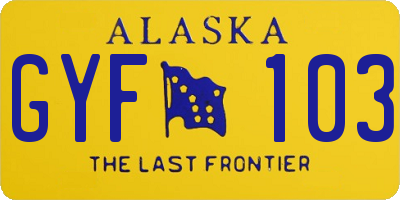AK license plate GYF103
