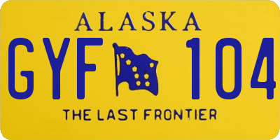 AK license plate GYF104