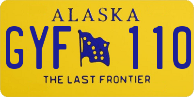 AK license plate GYF110