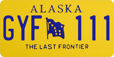 AK license plate GYF111