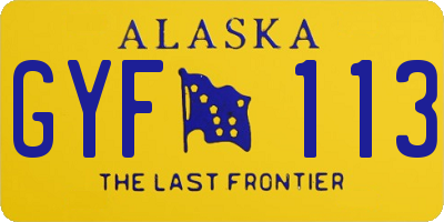 AK license plate GYF113