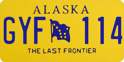 AK license plate GYF114