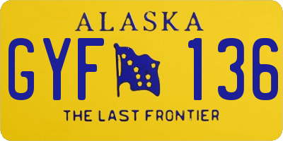 AK license plate GYF136