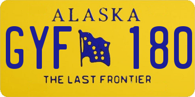 AK license plate GYF180
