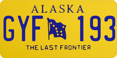 AK license plate GYF193