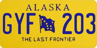 AK license plate GYF203
