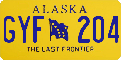 AK license plate GYF204