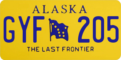 AK license plate GYF205