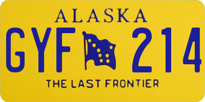 AK license plate GYF214