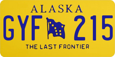 AK license plate GYF215
