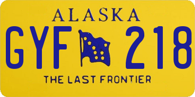 AK license plate GYF218