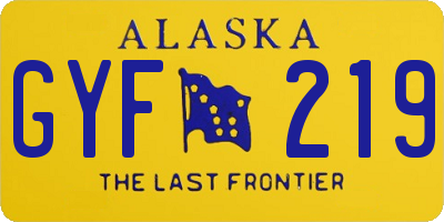 AK license plate GYF219