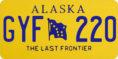 AK license plate GYF220