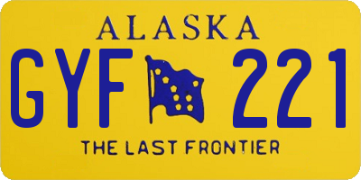 AK license plate GYF221