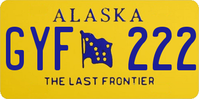 AK license plate GYF222