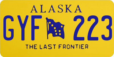 AK license plate GYF223